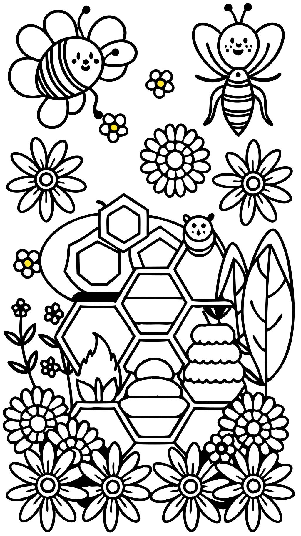 coloring pages of a bee